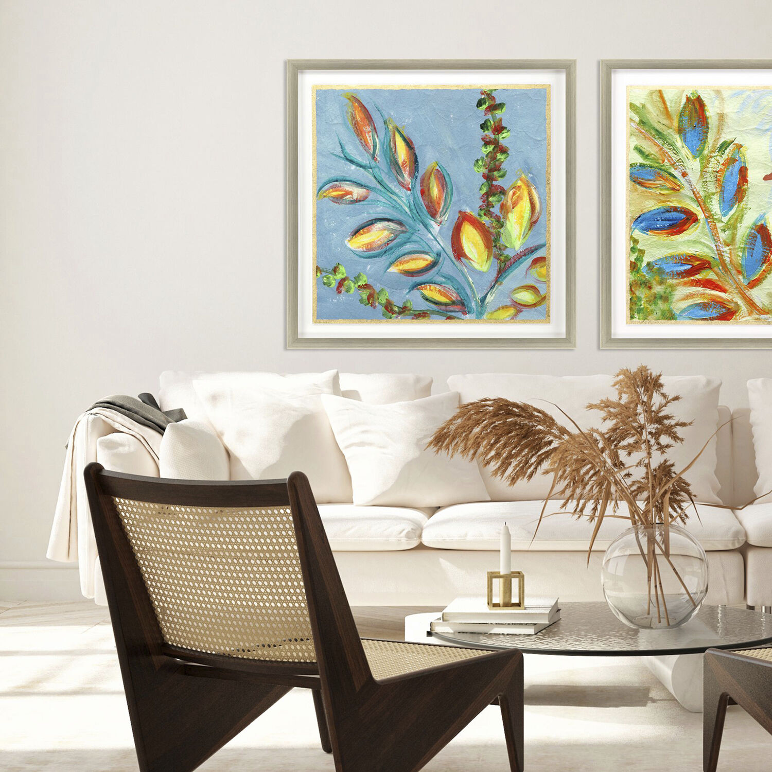 Sassy Botanica Blue and Green and Multi and Pink Framed Art