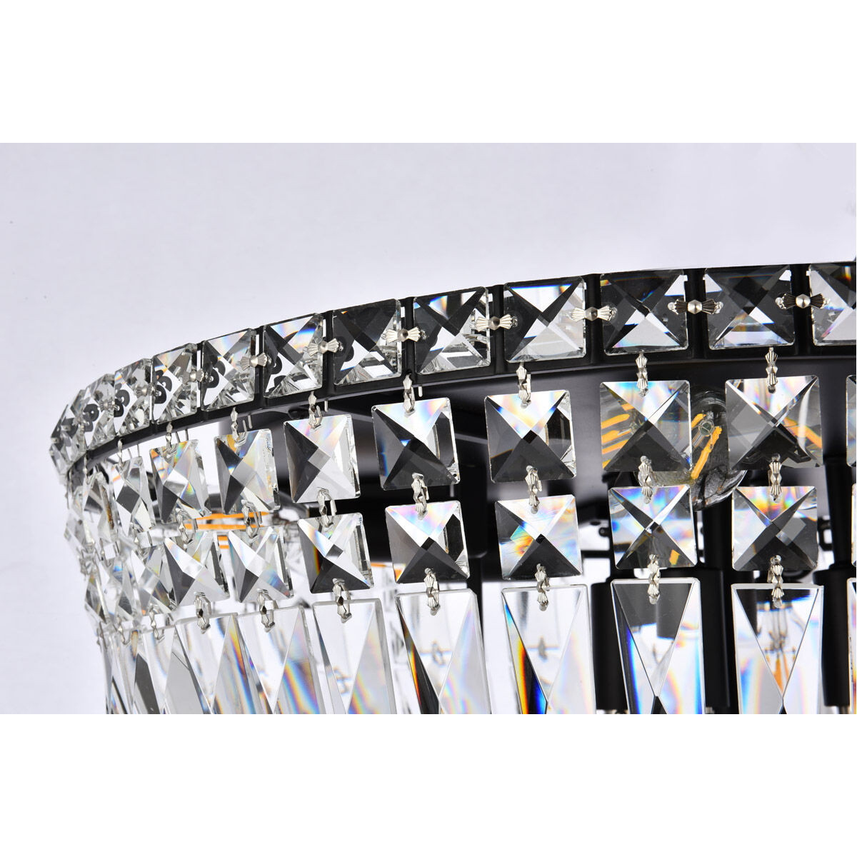 Tranquil 10 Light 20 inch Black and Clear Flush Mount Ceiling Light