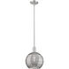 Arcadia Athens Deco Swirl 1 Light 10 inch Brushed Satin Nickel Mini Pendant Ceiling Light