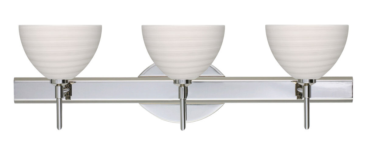 Brella 3 Light 23 inch Chrome Vanity Lighting Wall Light in Halogen, Chalk Glass