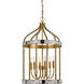 Glenwood 6 Light 16 inch French Gold and Antique Mirror Pendant Ceiling Light