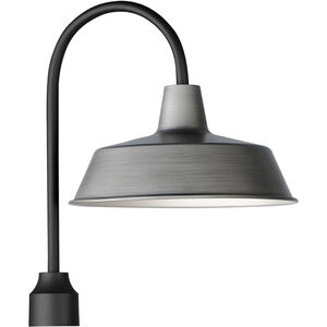 Pier M 1 Light 20.25 inch Weathered Zinc with Black Outdoor Post Lantern in Weathered Zinc and Black, Post Lantern