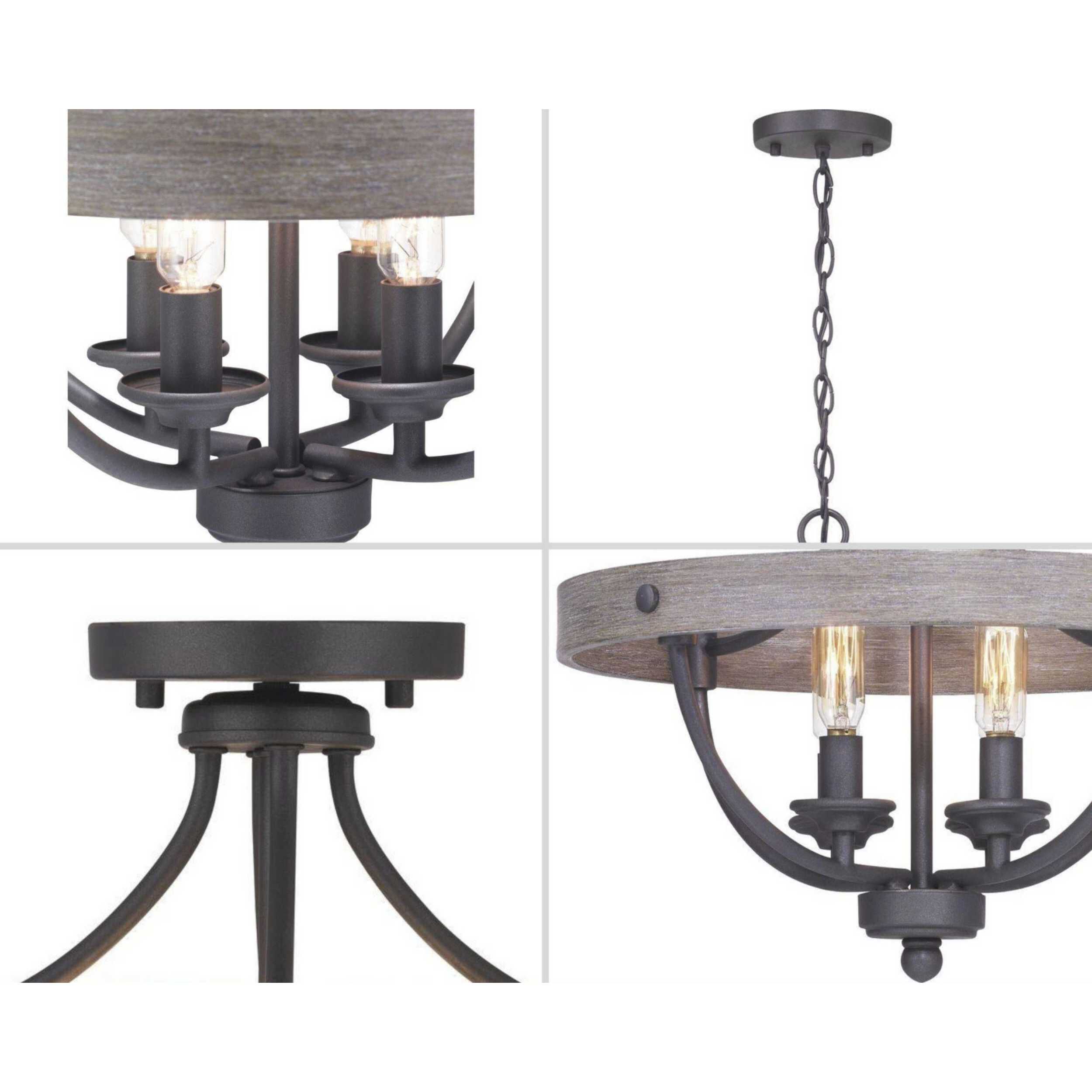 Gulliver 4 Light 15 inch Graphite Semi-Flush Mount Convertible Ceiling Light