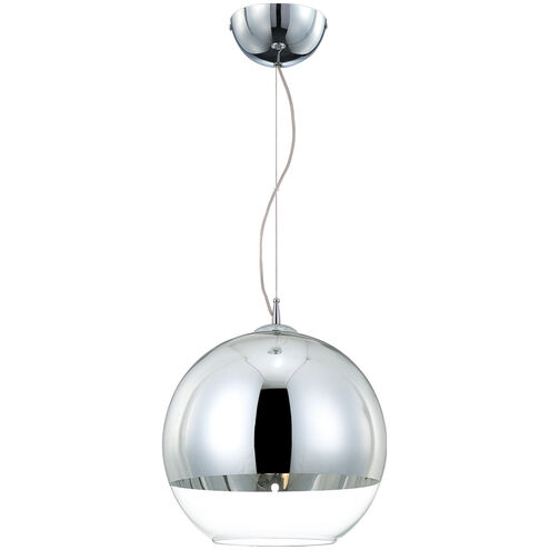 Chromos 1 Light 12 inch Chrome Pendant Ceiling Light, Medium