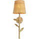 Farini 1 Light 5.91 inch Vintage Brass and Rattan Shade Wall Lamp Wall Light