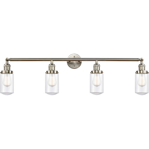 Franklin Restoration Dover LED 43 inch Brushed Satin Nickel Bath Vanity Light Wall Light in Clear Glass, Franklin Restoration