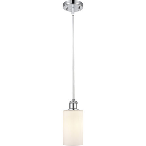 Ballston Clymer 1 Light 4 inch Polished Chrome Pendant Ceiling Light in Matte White Glass, Ballston