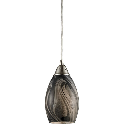 Formations 1 Light 5 inch Satin Nickel Mini Pendant Ceiling Light in Planetary Glass, Standard, Incandescent