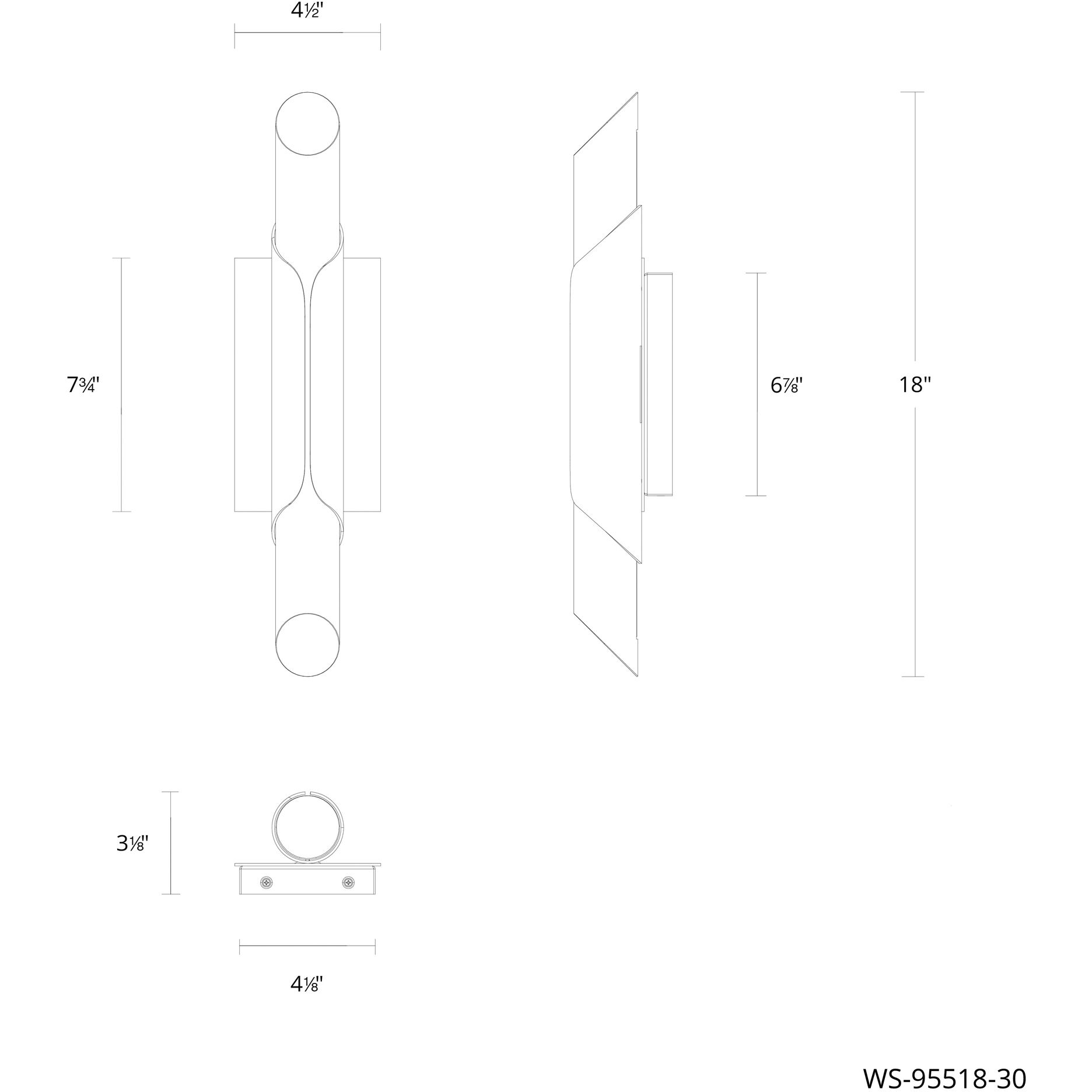 Wrappe Wall Sconce Wall Light in 2700K, Black, dweLED