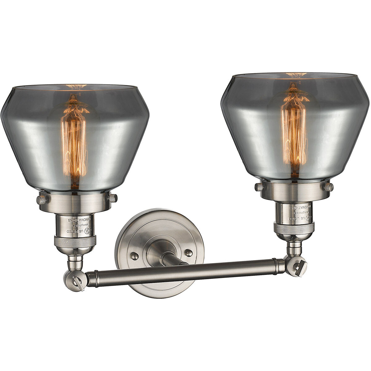 Franklin Restoration Fulton LED 17 inch Brushed Satin Nickel Bath Vanity Light Wall Light in Plated Smoke Glass, Franklin Restoration