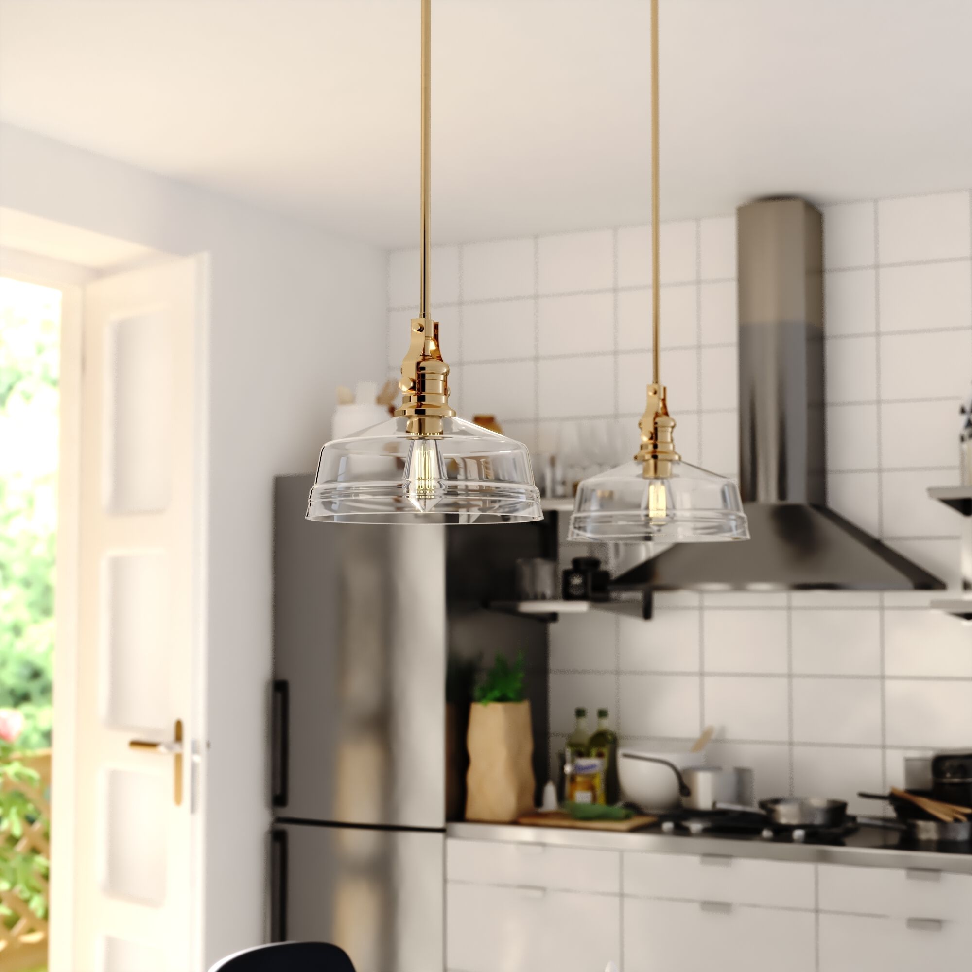 Beloit 1 Light 12 inch Brushed Gold Pendant Light Ceiling Light