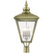 Adams 4 Light 31.5 inch Antique Brass with Brushed Nickel Finish Cluster Outdoor Extra Large Post Top Lantern