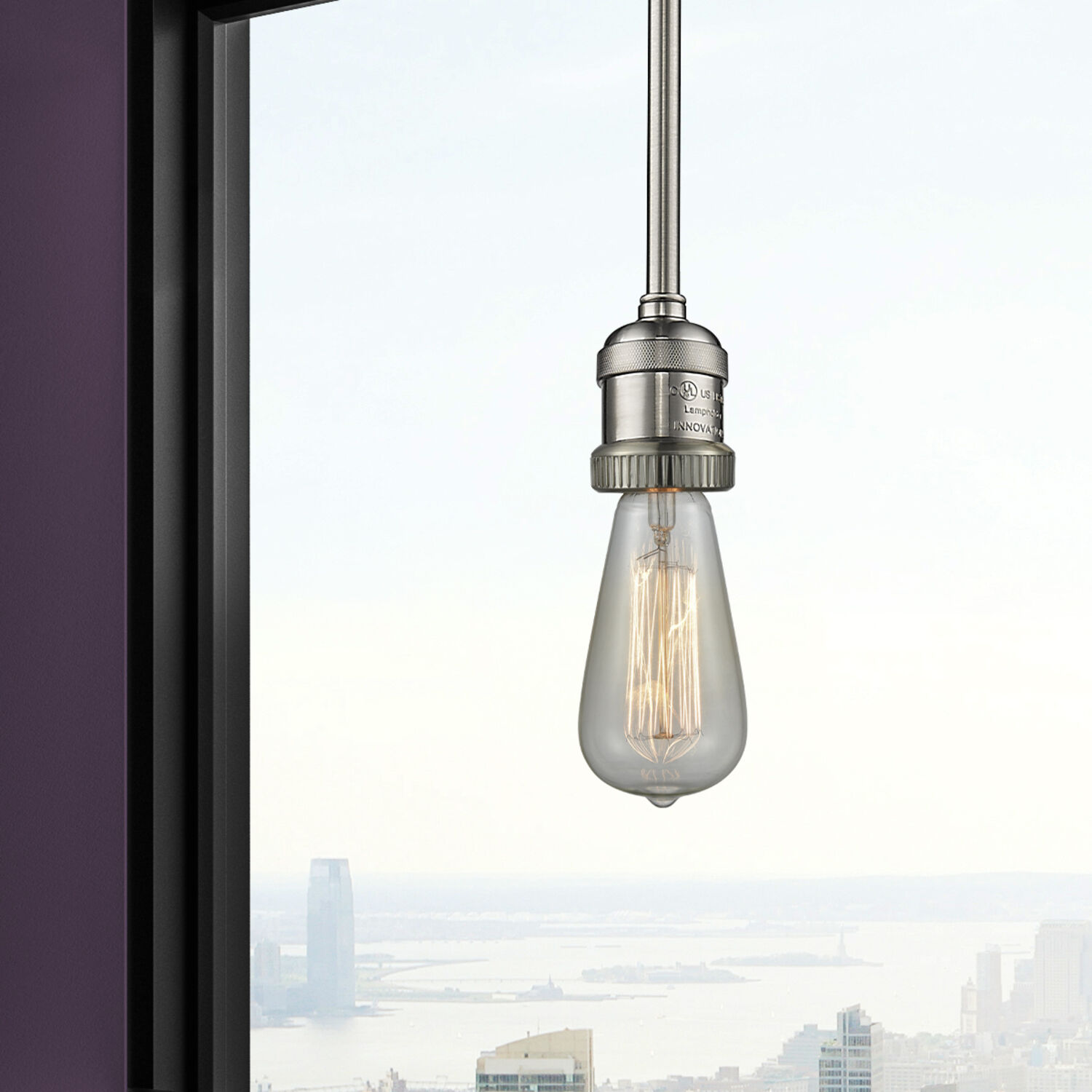 Franklin Restoration Bare Bulb 1 Light 2 inch Brushed Satin Nickel Mini Pendant Ceiling Light in Incandescent