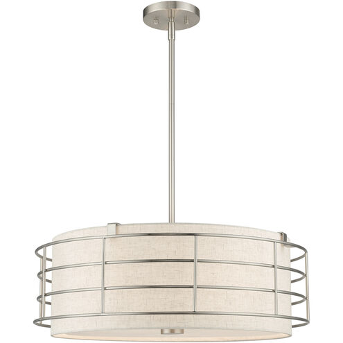 Blanchard 5 Light 23 inch Brushed Nickel Pendant Chandelier Ceiling Light