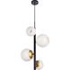 Wells 4 Light 18 inch Black and Brass Pendant Ceiling Light