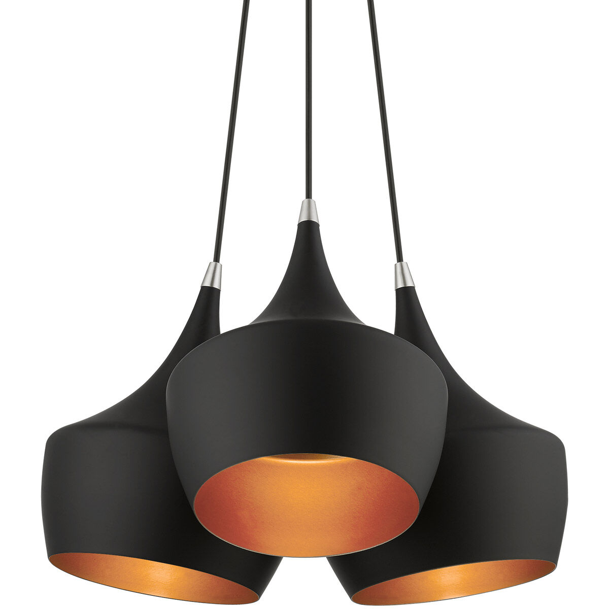 Waldorf 3 Light 20.5 inch Black Cluster Pendant Ceiling Light