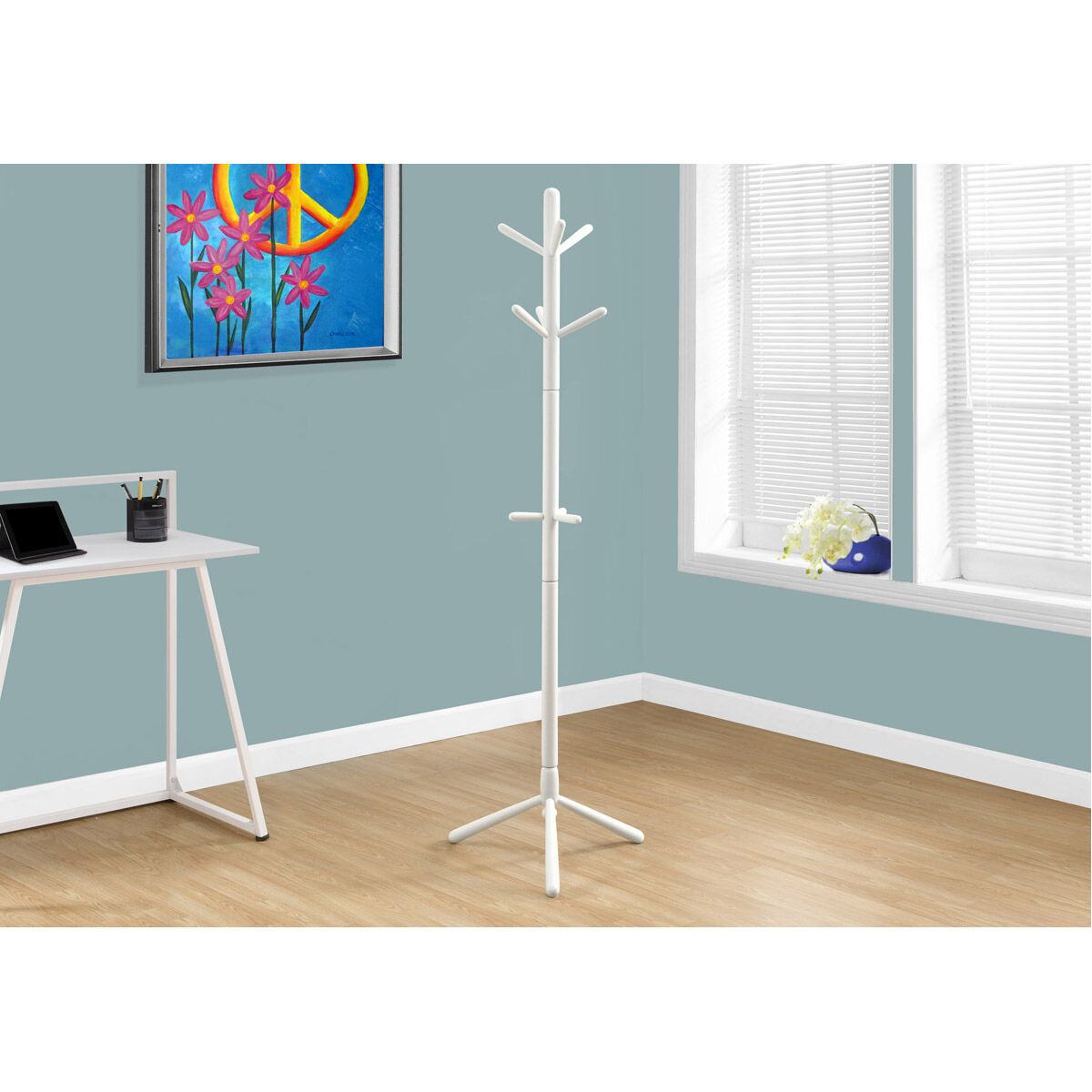 Lynn 69 inch White Coat Rack