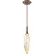 Rock Crystal LED 4.2 inch Flat Bronze Pendant Ceiling Light in 3000K LED, Chilled Amber