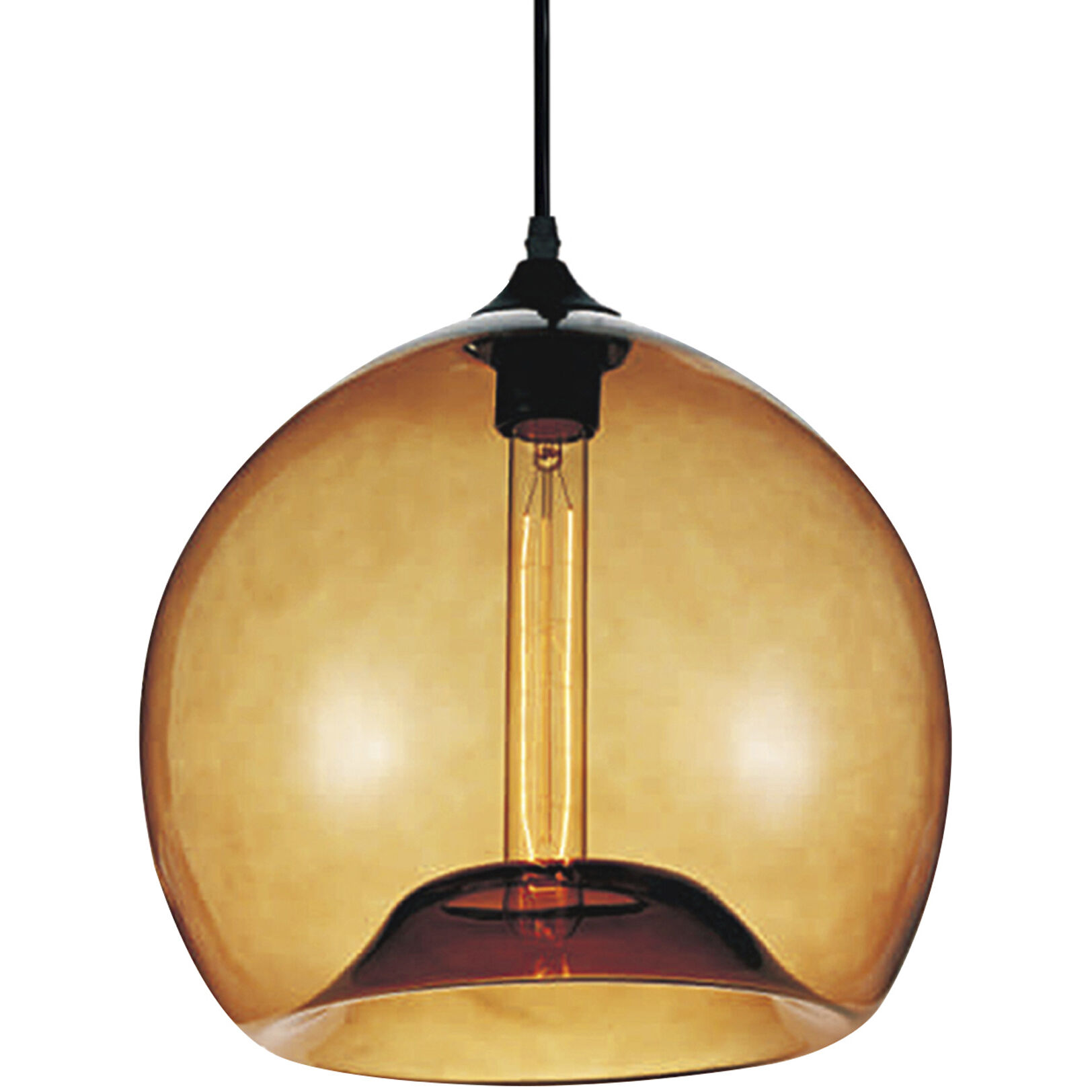 CWI Lighting 5553P12 Amber Glass 1 Light Down Mini Pendant with Amber