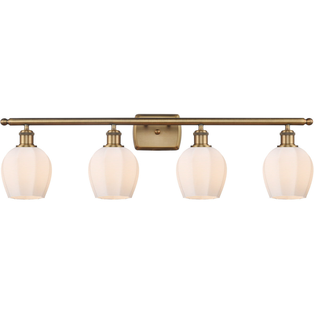 Ballston Norfolk LED 36 inch Brushed Brass Bath Vanity Light Wall Light in Matte White Glass