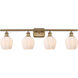 Ballston Norfolk LED 36 inch Brushed Brass Bath Vanity Light Wall Light in Matte White Glass