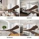 Atlas Irene-3H 42 inch Gloss White with Walnut Tone Blades Ceiling Mount Paddle Fan, Flush Mounted