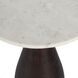 Julia Marble Pedestal End Table in Dark Brown