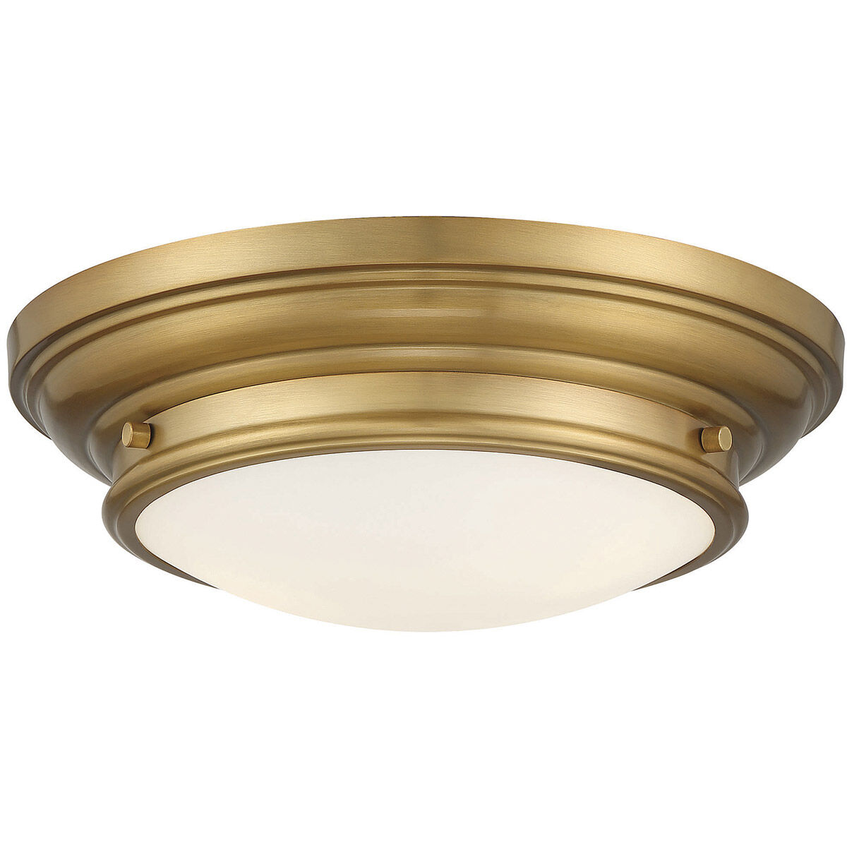 Transitional 2 Light 13 inch Natural Brass Flush Mount Ceiling Light