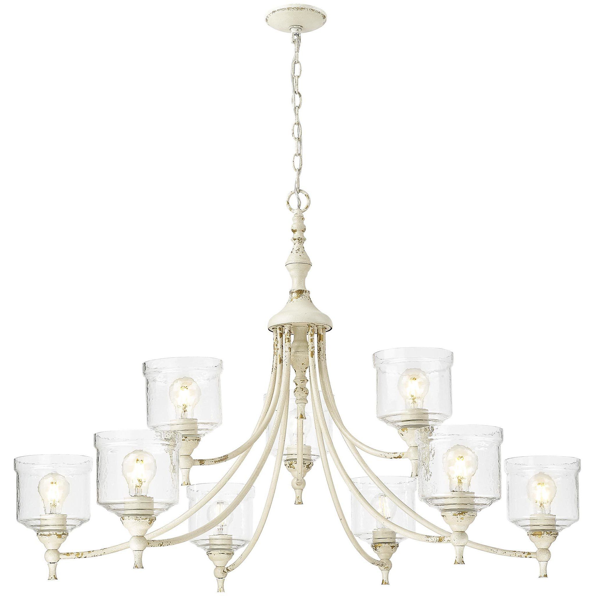 Keating 44 inch 60.00 watt Antique Ivory Chandelier Ceiling Light