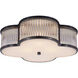 Alexa Hampton Basil 3 Light 17.25 inch Gun Metal with Clear Glass Flush Mount Ceiling Light