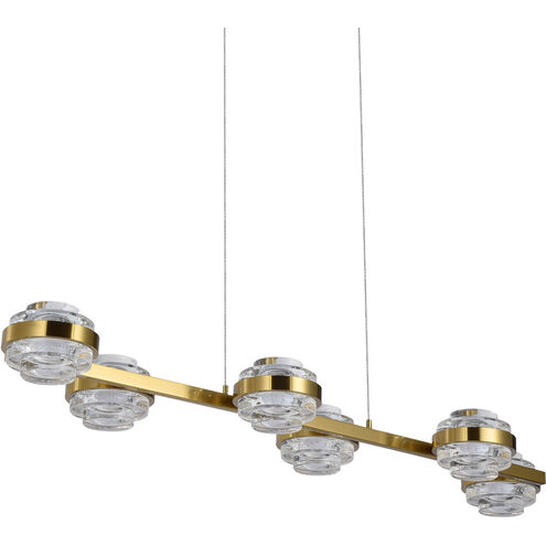 Milano Series Linear Chandelier Ceiling Light in Antique Brass, Artisan Collection