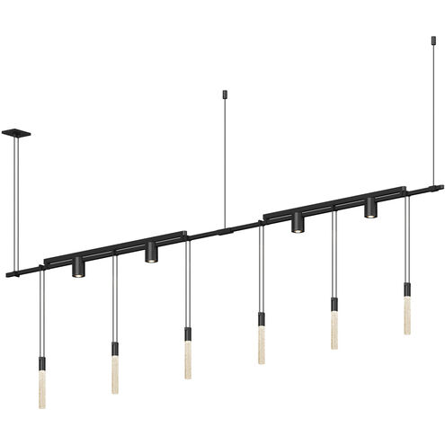 Suspenders LED 73 inch Satin Black Modular Pendant Composition Ceiling Light