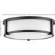 Lowell 3 Light 16 inch Black Indoor Flush Mount Ceiling Light in White