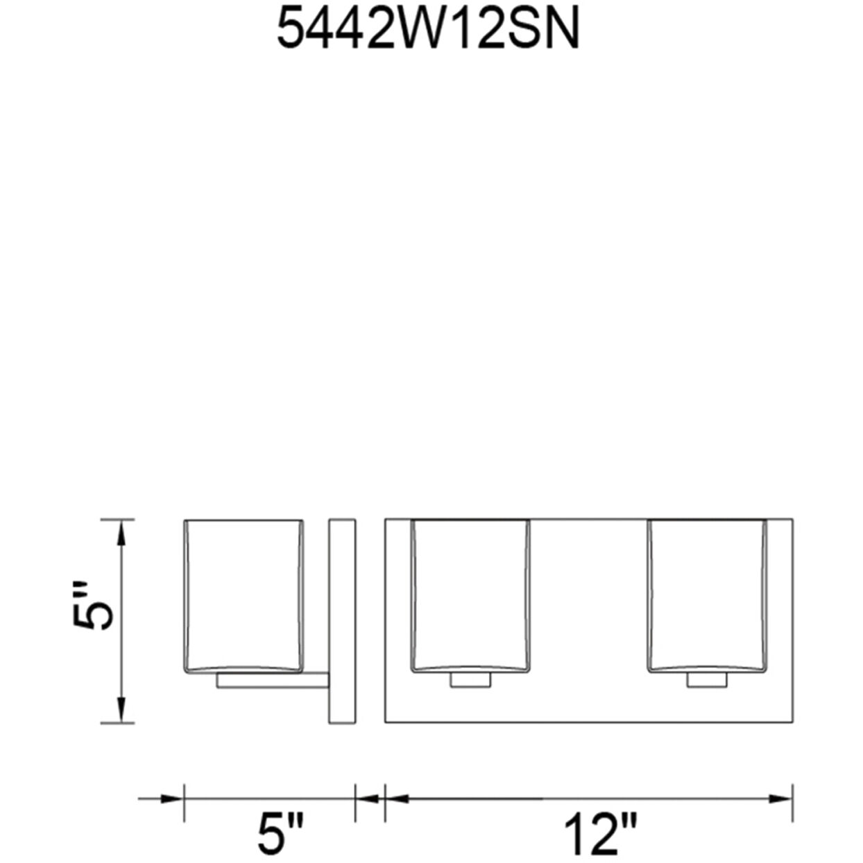 Satin Nickle 2 Light 12 inch Satin Nickel Vanity Light Wall Light