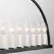 Abbott 11 Light 54 inch Black Linear Chandelier Ceiling Light