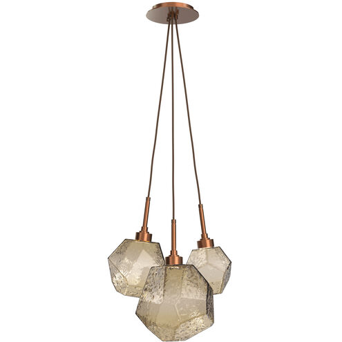 Gem LED 13.5 inch Burnished Bronze Chandelier Ceiling Light in 2700K LED, Cluster