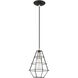Geometric 1 Light 8 inch Black Mini Pendant Ceiling Light