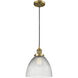 Franklin Restoration Seneca Falls LED 9.5 inch Brushed Brass Mini Pendant Ceiling Light, Franklin Restoration