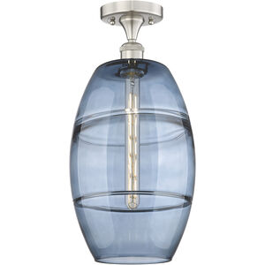 Edison Vaz 1 Light 10 inch Brushed Satin Nickel Semi-Flush Mount Ceiling Light