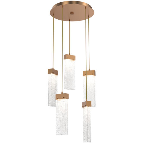 Parallel LED 18.6 inch Novel Brass Chandelier Ceiling Light in Clear Rimelight, 2700K LED, Round Multi-Port