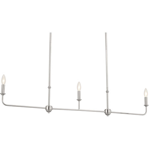 Pallas 3 Light 4.5 inch Polished Nickel Chandelier Linear Ceiling Light