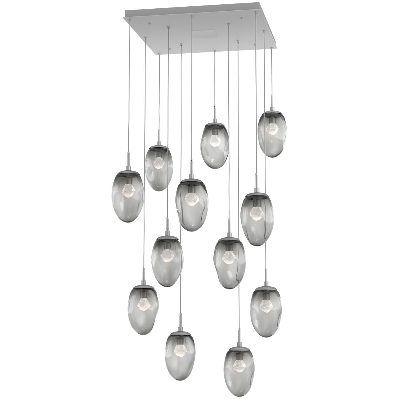 Meteo LED LED Classic Silver Chandelier Ceiling Light, Square Multi-Pendant