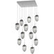 Meteo LED LED Classic Silver Chandelier Ceiling Light, Square Multi-Pendant