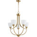 Enclave 5 Light 24 inch Aged Brass Chandelier Ceiling Light in Satin Opal