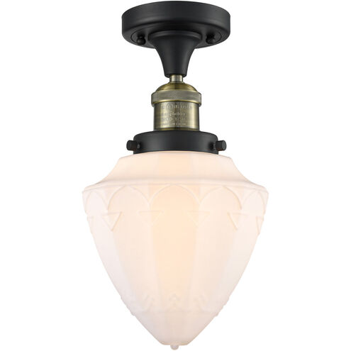 Franklin Restoration Bullet 1 Light 7 inch Black Antique Brass Semi-Flush Mount Ceiling Light