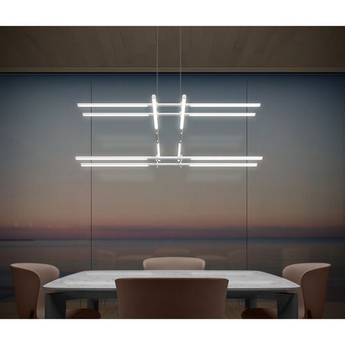 Tik-Tak LED 48 inch Satin Nickel Pendant Ceiling Light