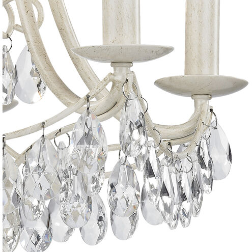 Mini Victorian 5 Light 14 inch Antique Cream with Clear Chandelier Ceiling Light