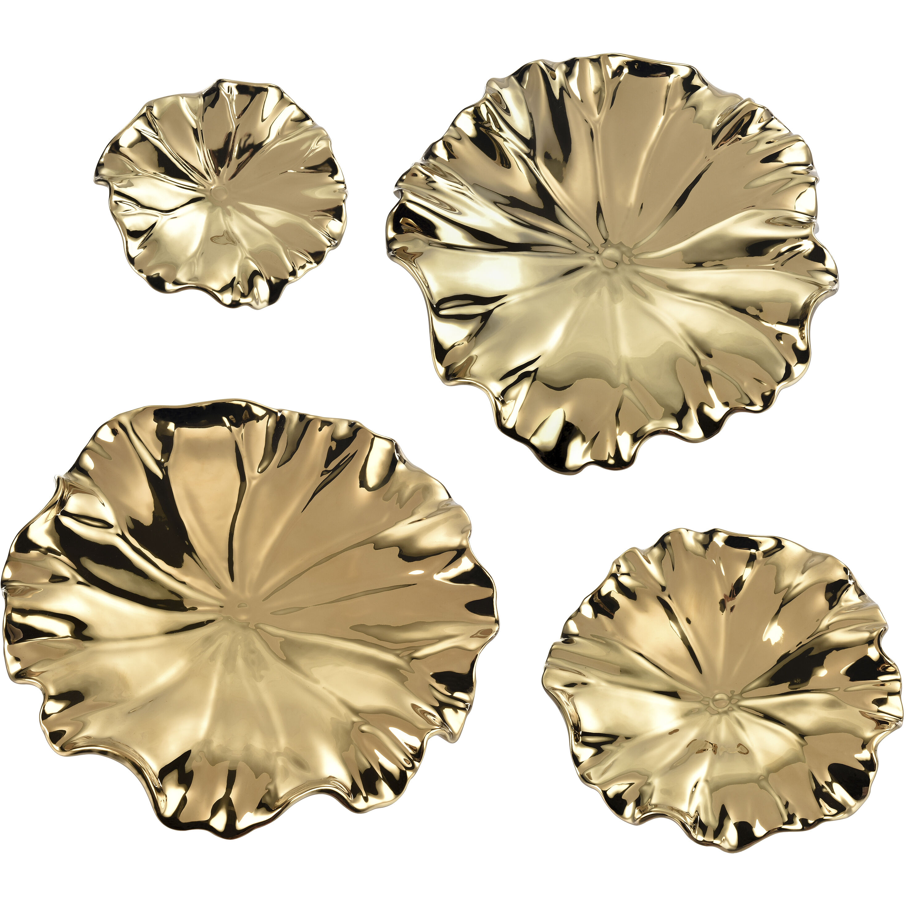 Petal Gold Dimensional Wall Art, Set of 4