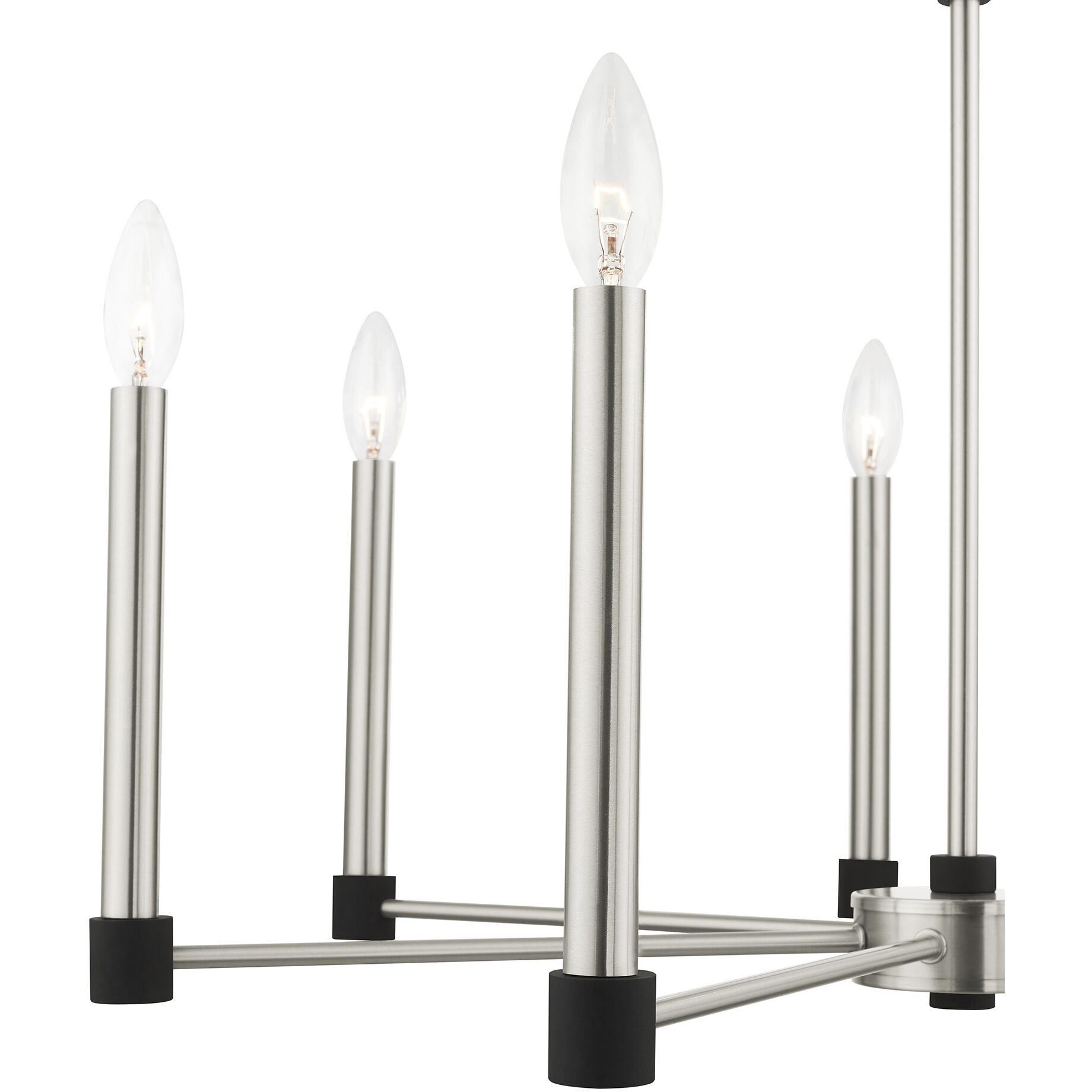 Karlstad 7 Light 28 inch Brushed Nickel with Satin Brass Accents Chandelier Ceiling Light