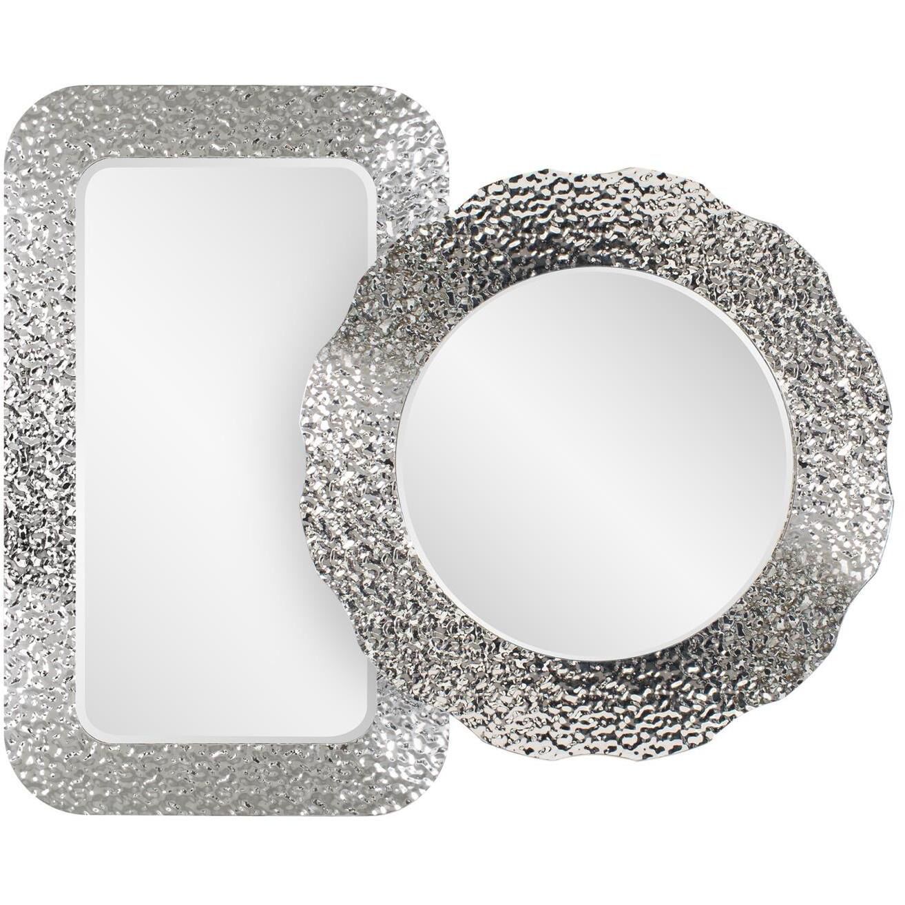 Olmstead 39.38 X 25.63 inch Hammered Silver Mirror